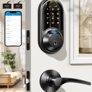 Dual Handle Smart Biometric Door Lock Set – Fingerprint, Keypad, and App Control Keyless Entry for Home or Office