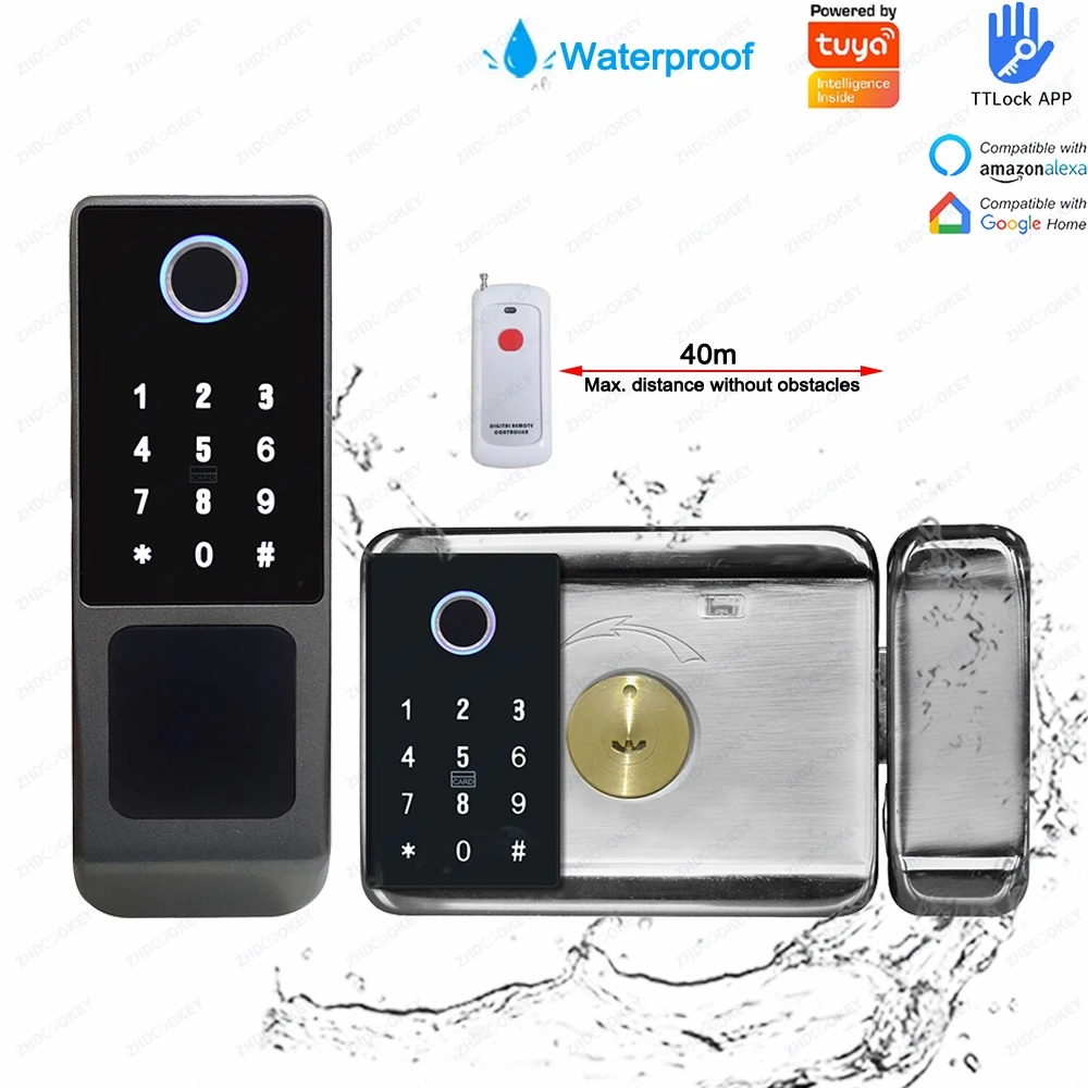 IP66 Waterproof Outdoor Smart Door Lock – Fingerprint, Code, and App Control Keyless Entry System
