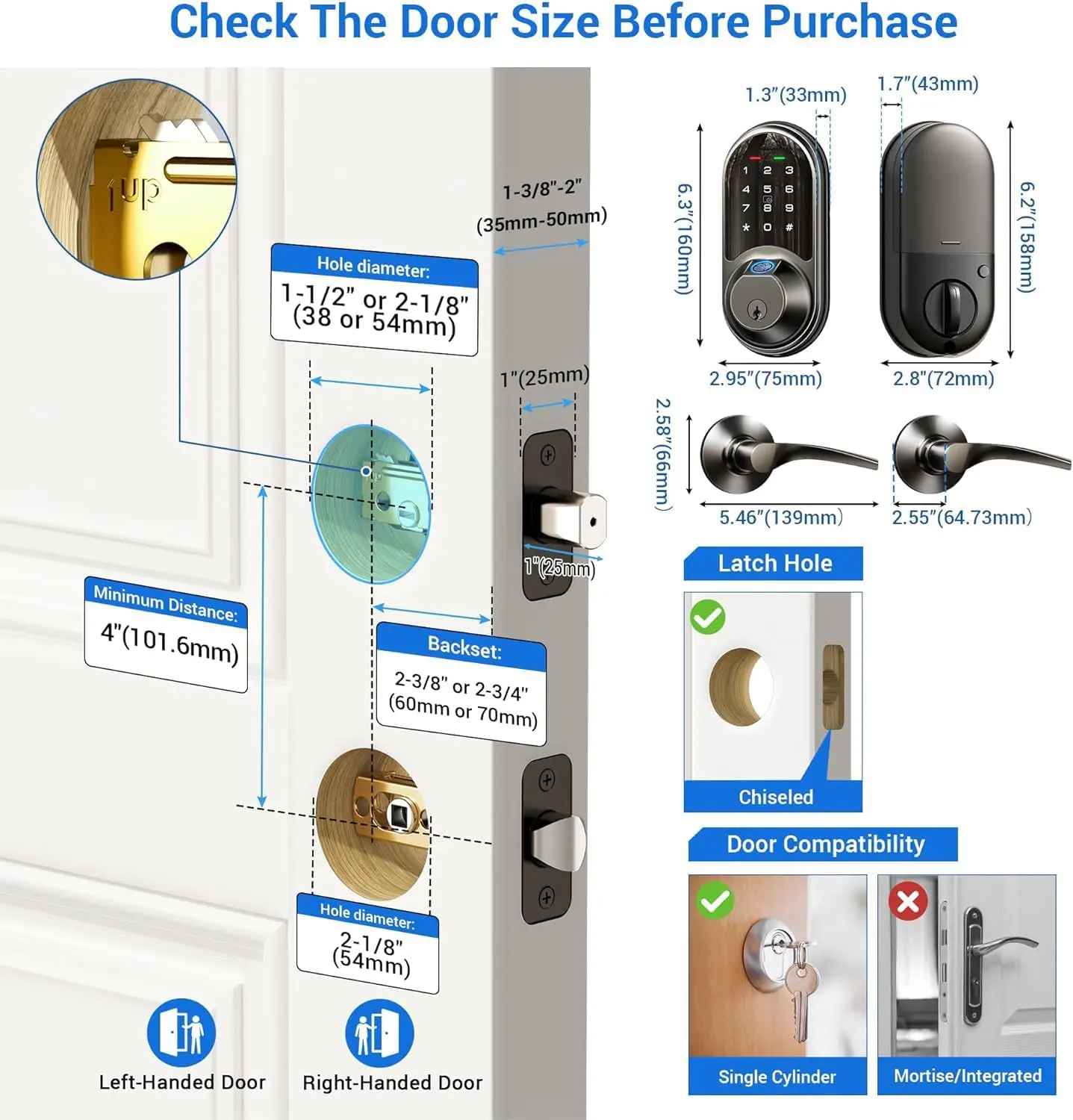 Dual Handle Smart Biometric Door Lock Set – Fingerprint, Keypad, and App Control Keyless Entry for Home or Office - Image 5