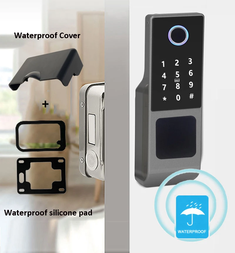 Outdoor Dual-Sided Smart Gate Lock – WiFi Fingerprint & Password Rim Lock with Remote App Control - Image 5