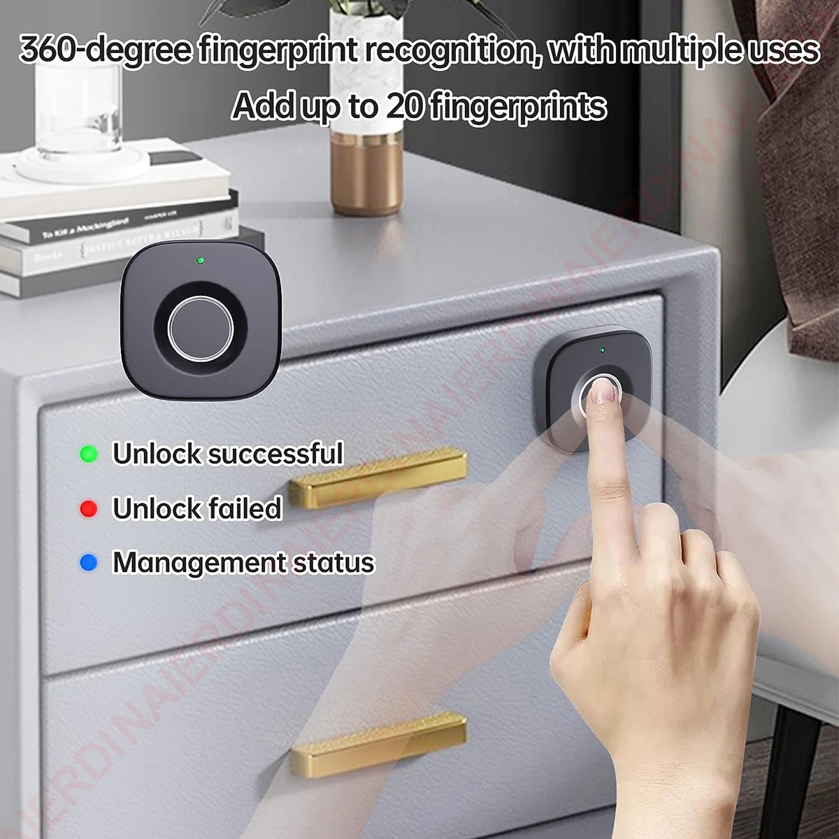 Smart Hidden Fingerprint Drawer Lock – Biometric Cabinet Lock with Keyless Anti-Theft Design for Home or Office - Image 4