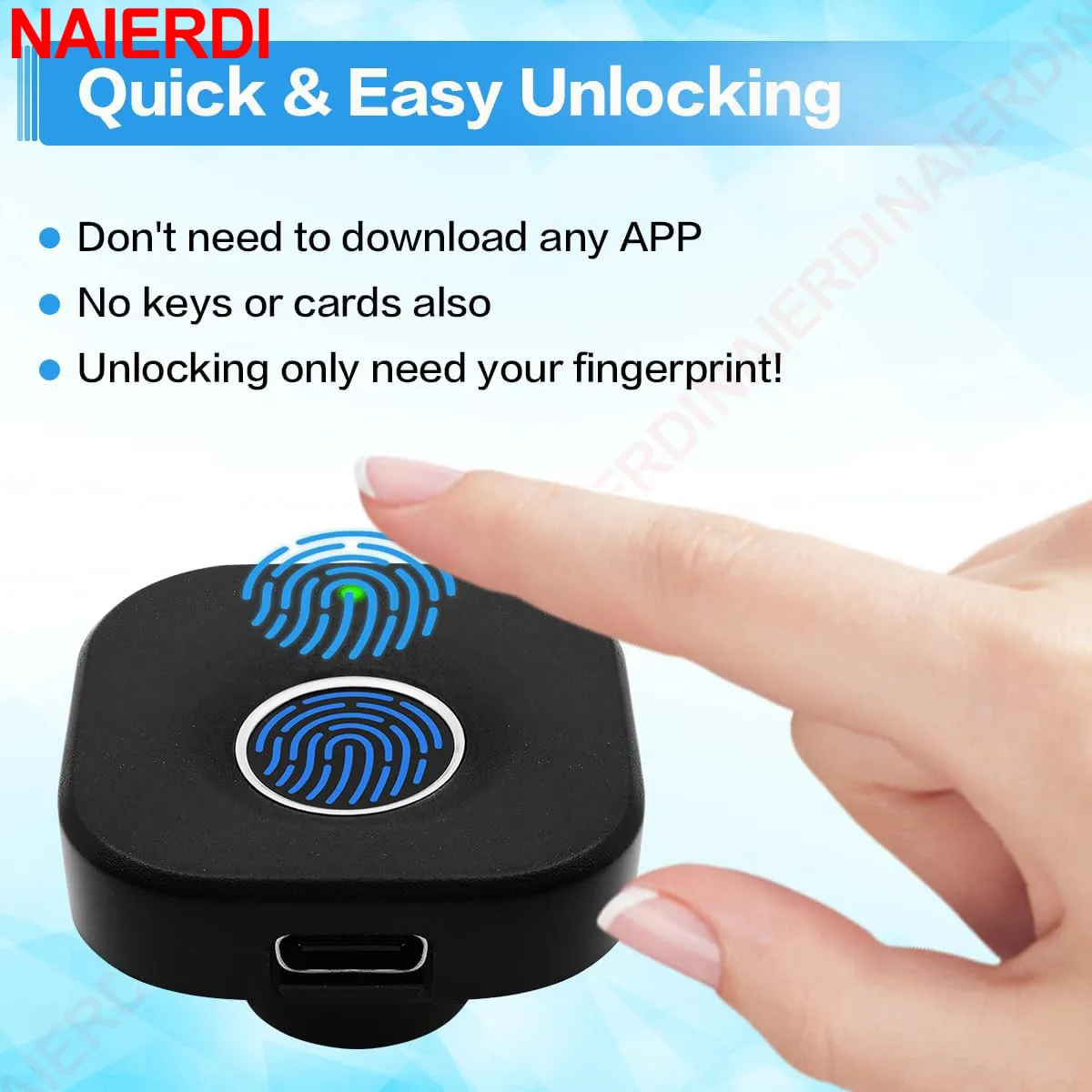 Smart Hidden Fingerprint Drawer Lock – Biometric Cabinet Lock with Keyless Anti-Theft Design for Home or Office - Image 2