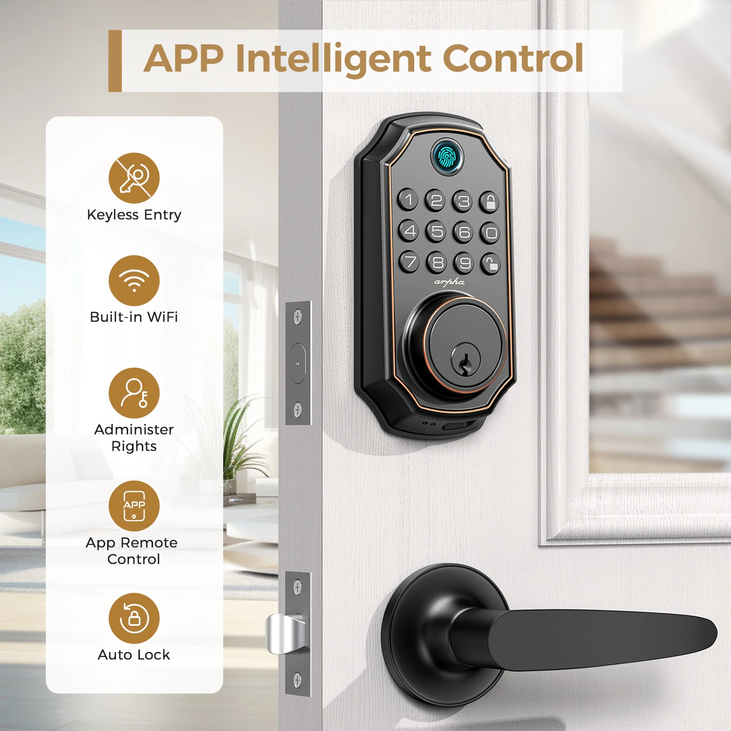 WiFi Smart Electronic Door Lock – Fingerprint & PIN Code Access, Long Battery Life, and Keyless Entry System - Image 5