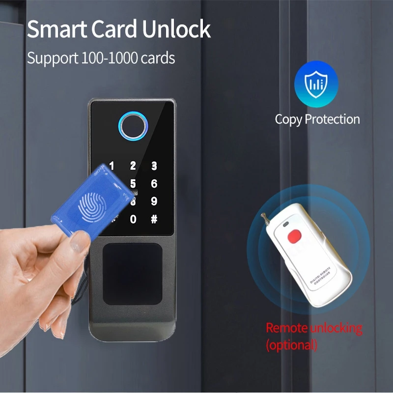 Outdoor Dual-Sided Smart Gate Lock – WiFi Fingerprint & Password Rim Lock with Remote App Control - Image 2
