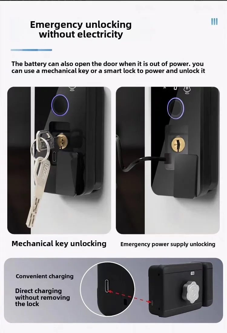 Outdoor Waterproof Smart WiFi Lock with 3D Face Recognition and App Control – Keyless Biometric Fingerprint Gate Lock - Image 5