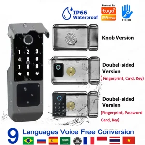 Outdoor Smart Gate Lock – Fingerprint and Password Access with Remote Control and App Connectivity