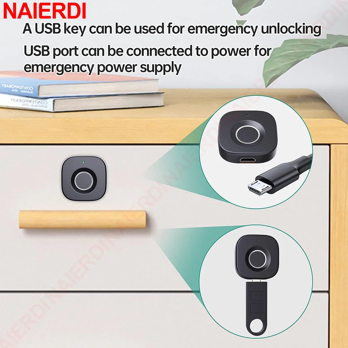 Smart Hidden Fingerprint Drawer Lock – Biometric Cabinet Lock with Keyless Anti-Theft Design for Home or Office - Image 3