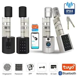 Smart Fingerprint Cylinder Door Lock with Digital Keypad – Tuya App Remote Control for Home or Apartment Doors