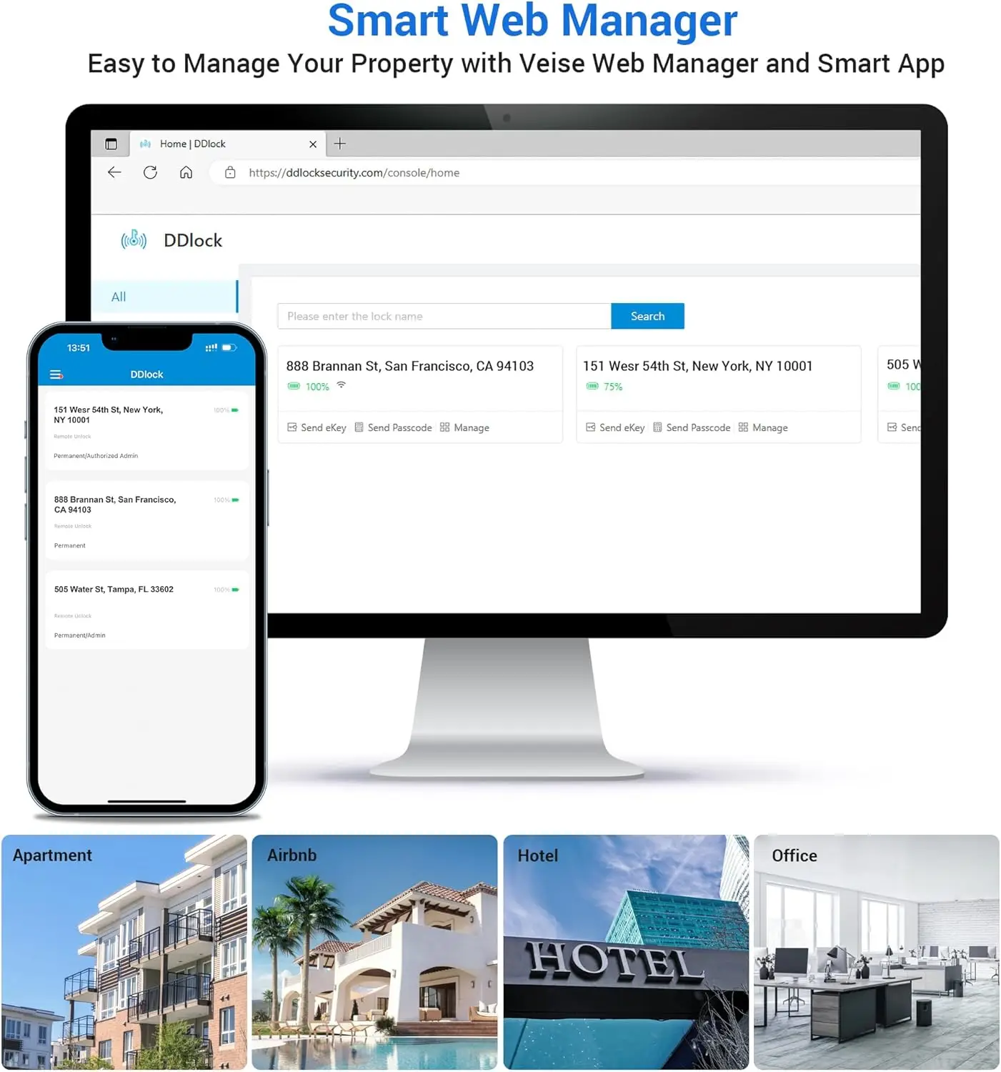 Dual Handle Smart Biometric Door Lock Set – Fingerprint, Keypad, and App Control Keyless Entry for Home or Office - Image 2
