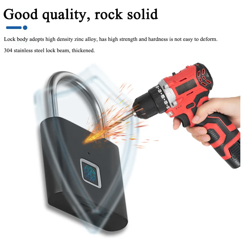 Portable Smart Fingerprint Padlock – USB Charging Waterproof Keyless Lock with 0.2s Unlock and Anti-Theft Design - Image 3