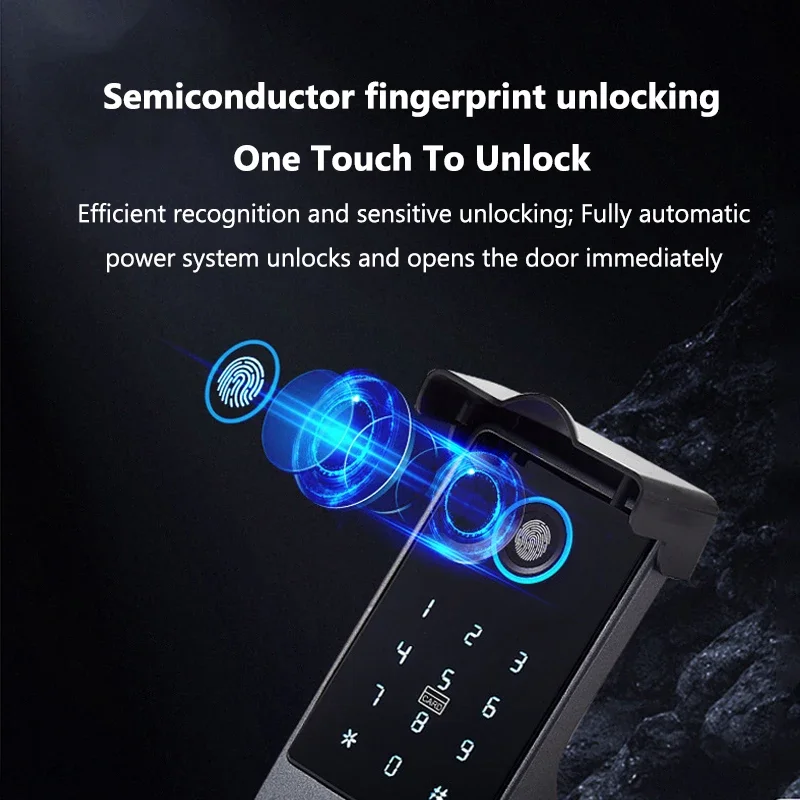 Smart Rim Door Lock with Built-In Gateway – Fingerprint, Password, Key & IC Card Remote Unlock Function - Image 3