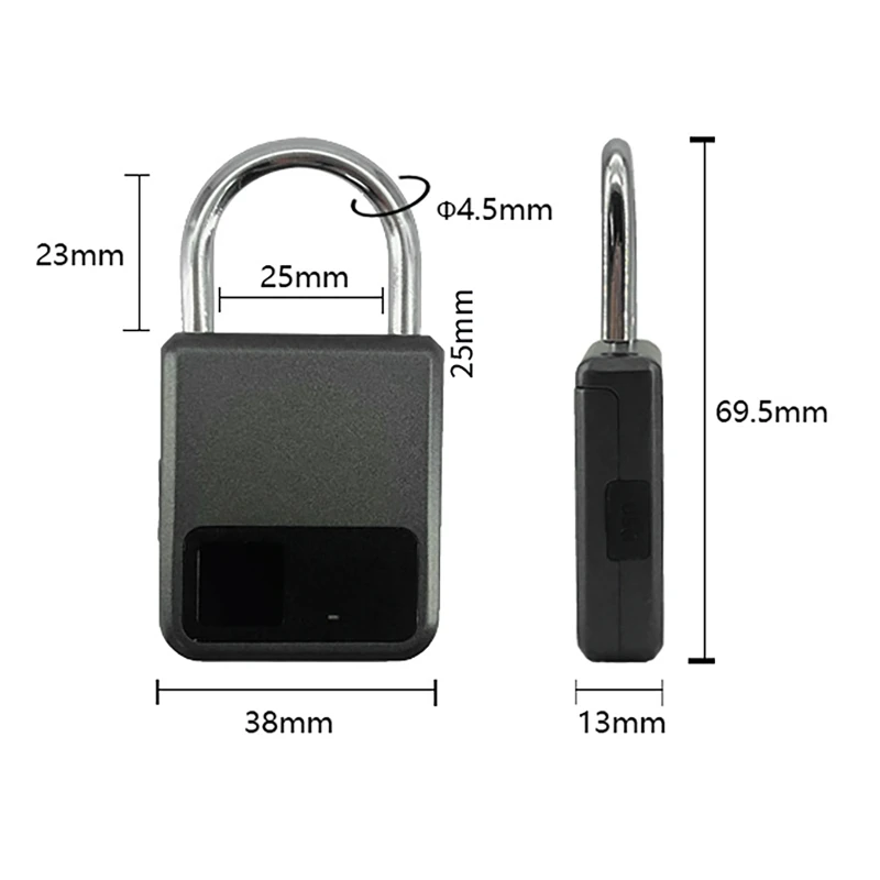 Smart USB Fingerprint Padlock – Waterproof Anti-Theft Security Lock for Lockers, Bags, Bikes, and Luggage - Image 5
