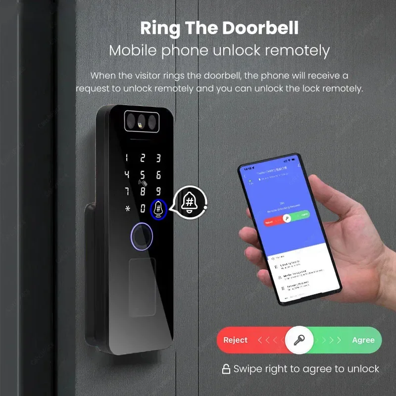 Outdoor Waterproof Smart WiFi Lock with 3D Face Recognition and App Control – Keyless Biometric Fingerprint Gate Lock - Image 4