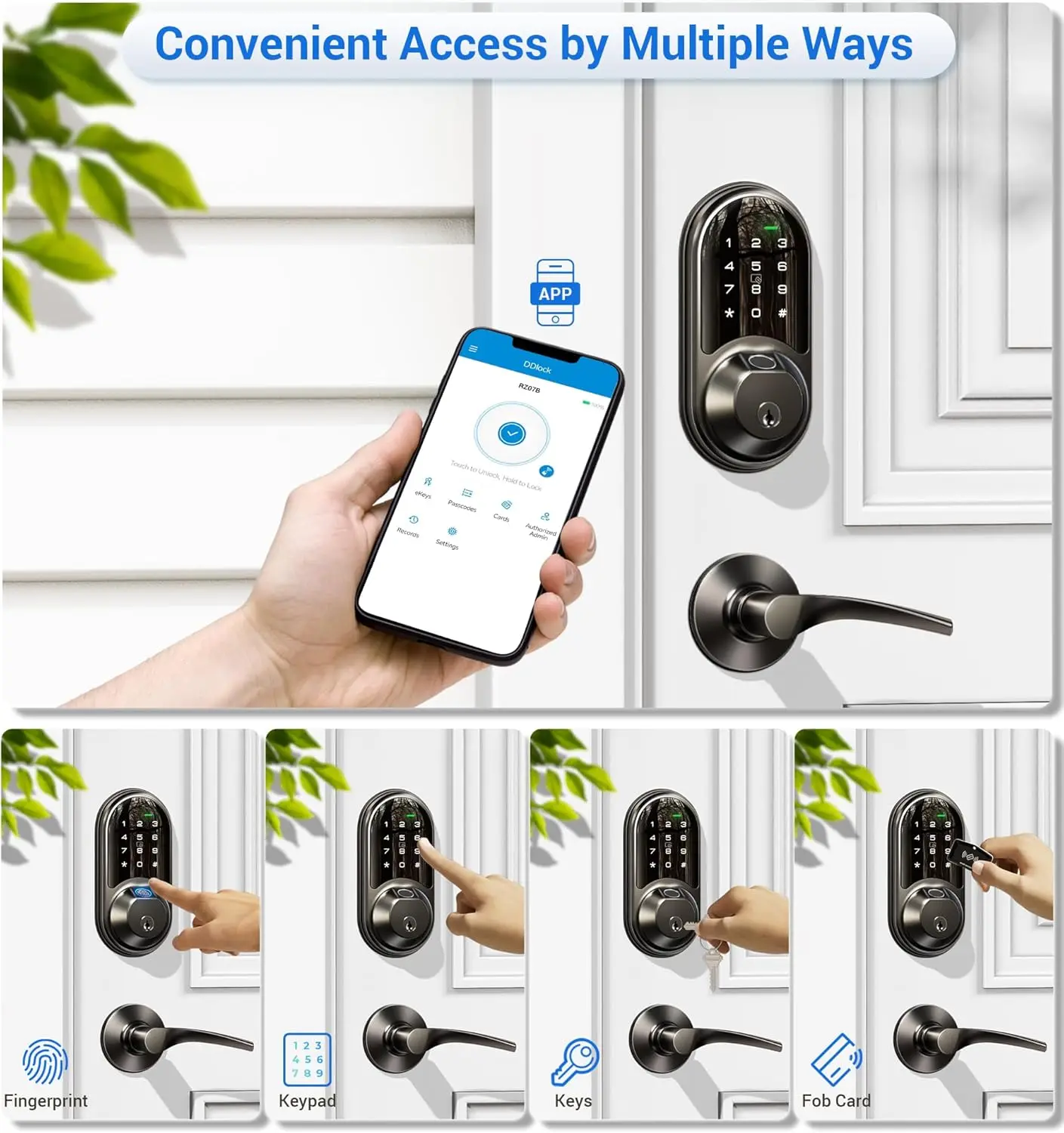 Dual Handle Smart Biometric Door Lock Set – Fingerprint, Keypad, and App Control Keyless Entry for Home or Office - Image 4