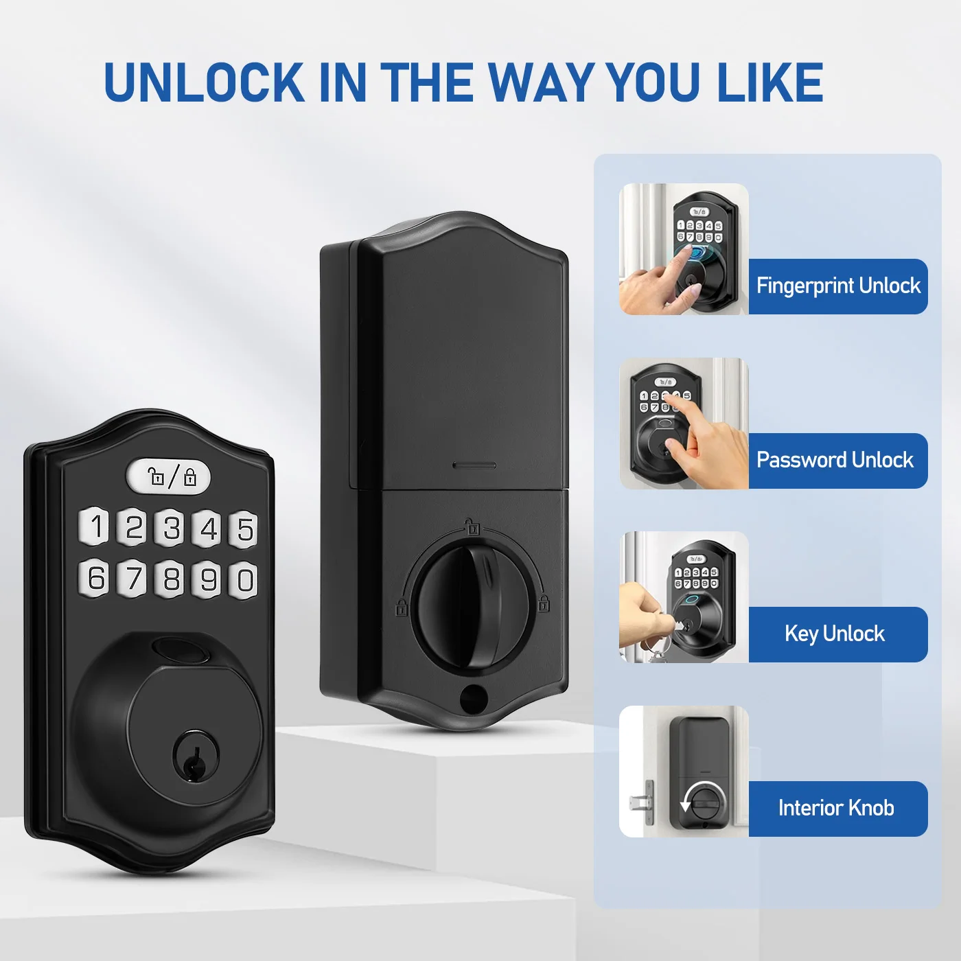Electronic Fingerprint Deadbolt Lock – Keyless Entry Smart Door Lock with Keypad and Easy DIY Installation - Image 4