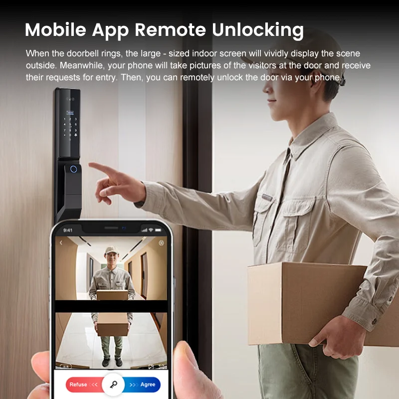 Alexa-Compatible Smart Door Lock – Waterproof WiFi Lock with Face Recognition & Integrated Camera - Image 6