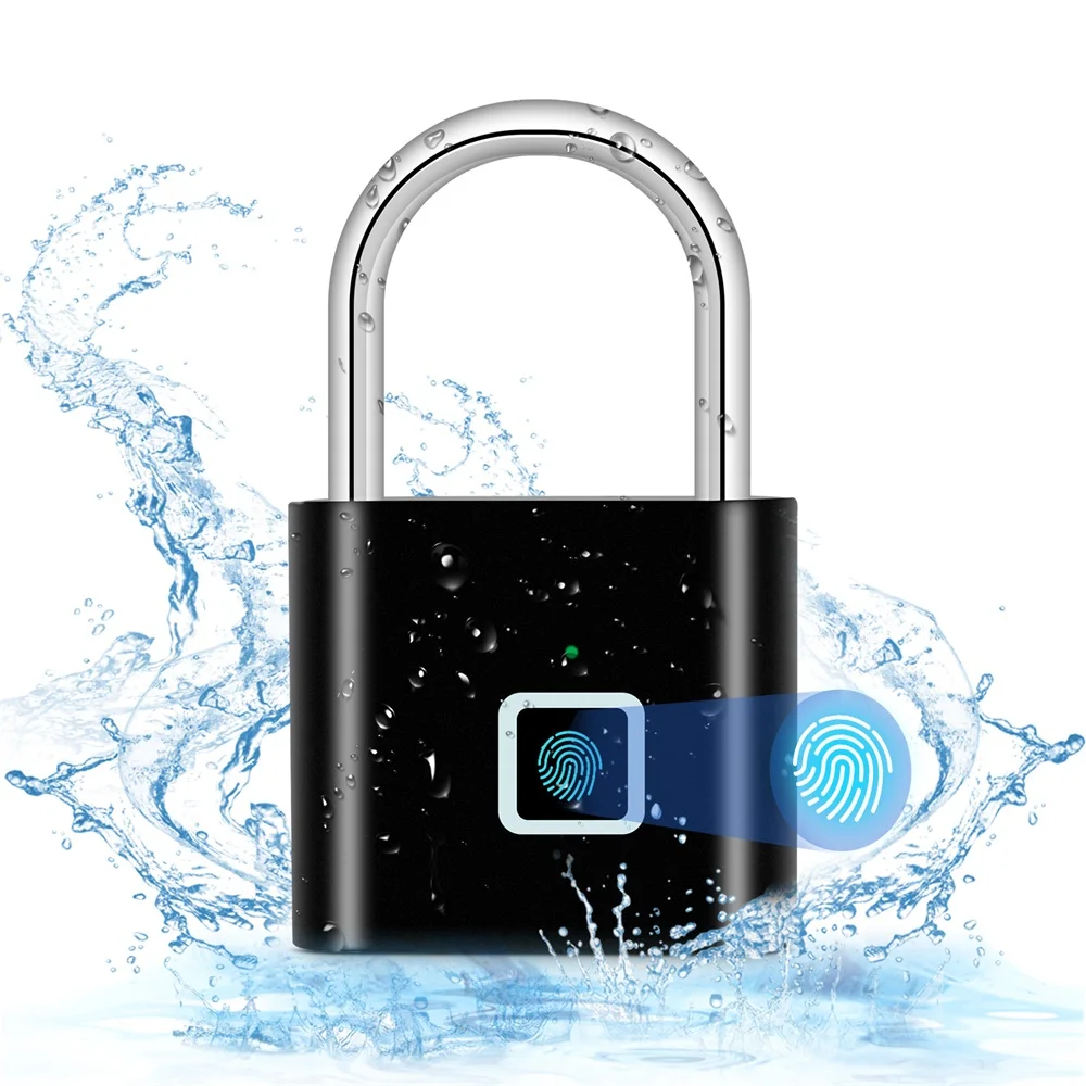 USB Rechargeable Fingerprint Padlock – Waterproof Smart Keyless Lock with 0.2s Unlock and Anti-Theft Protection - Image 5