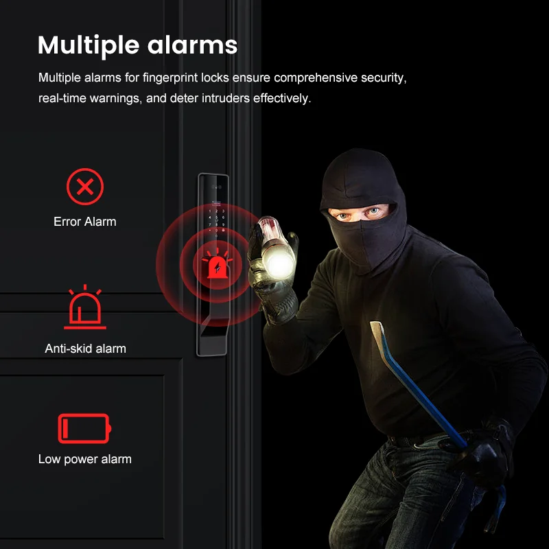 Alexa-Compatible Smart Door Lock – Waterproof WiFi Lock with Face Recognition & Integrated Camera - Image 5