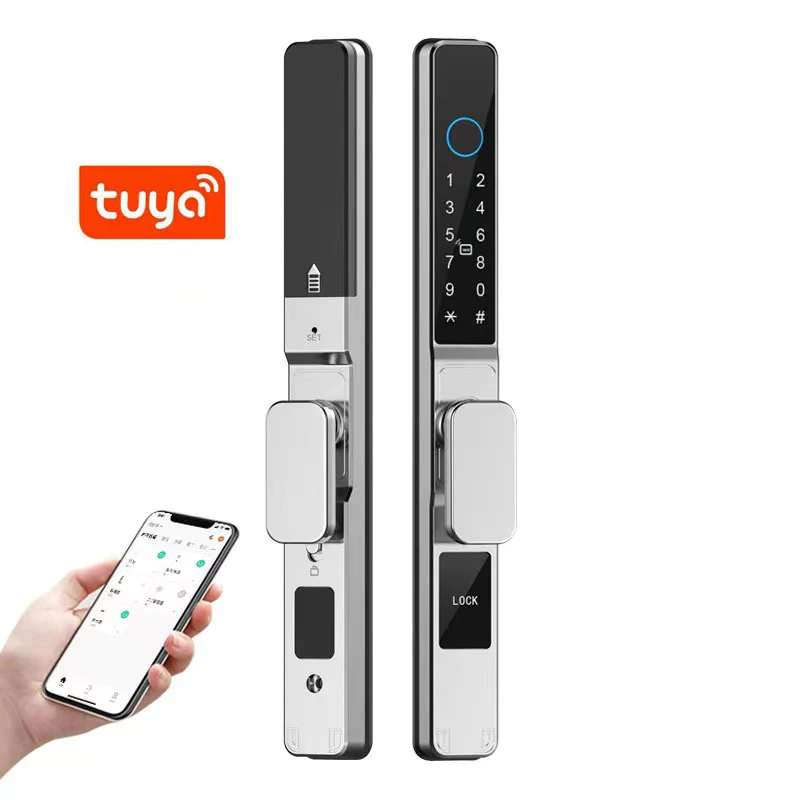 Smart Sliding Door Lock – Waterproof Tuya WiFi Fingerprint Password Lock with Electronic Mortise Hook Design - Image 4