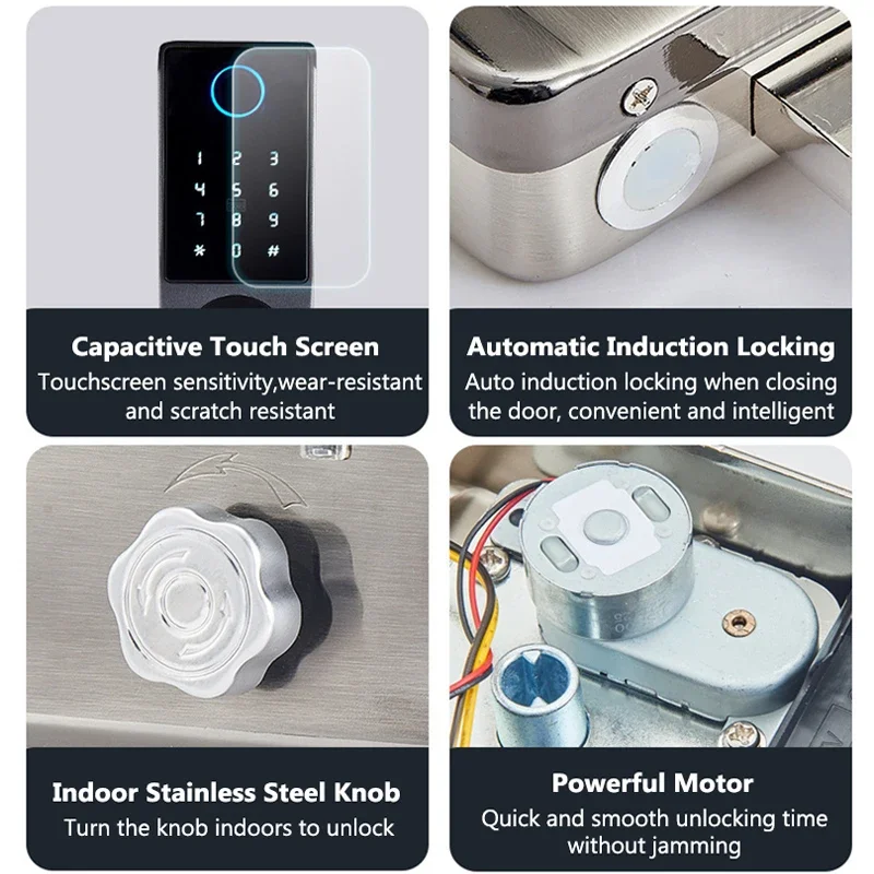 Smart Rim Door Lock with Built-In Gateway – Fingerprint, Password, Key & IC Card Remote Unlock Function - Image 6