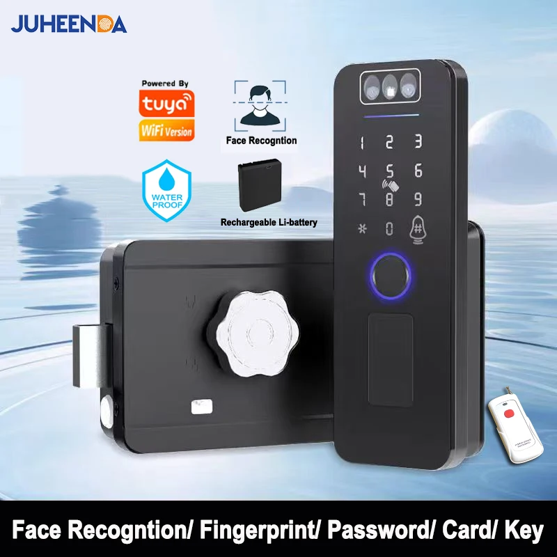 Outdoor Waterproof Smart WiFi Lock with 3D Face Recognition and App Control – Keyless Biometric Fingerprint Gate Lock
