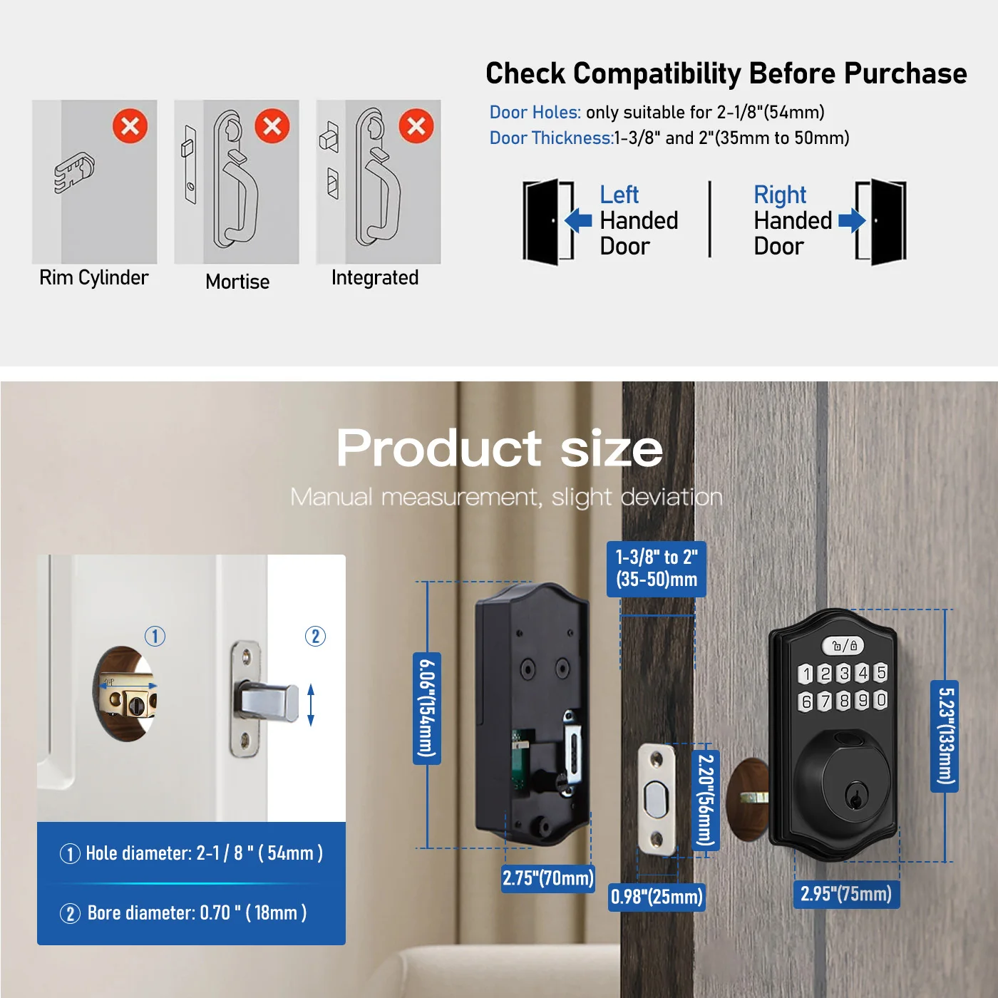 Electronic Fingerprint Deadbolt Lock – Keyless Entry Smart Door Lock with Keypad and Easy DIY Installation - Image 6