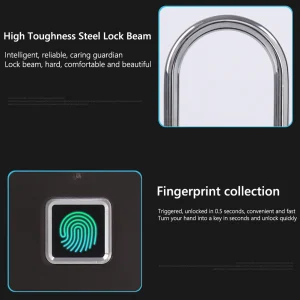 Rechargeable Waterproof Fingerprint Padlock – Smart Anti-Theft Lock for Luggage, Gym, or Outdoor Storage